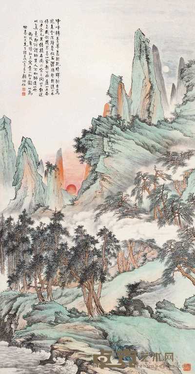 顾坤伯 山水 立轴 156×82cm